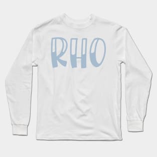 Light Blue Rho Letter Long Sleeve T-Shirt